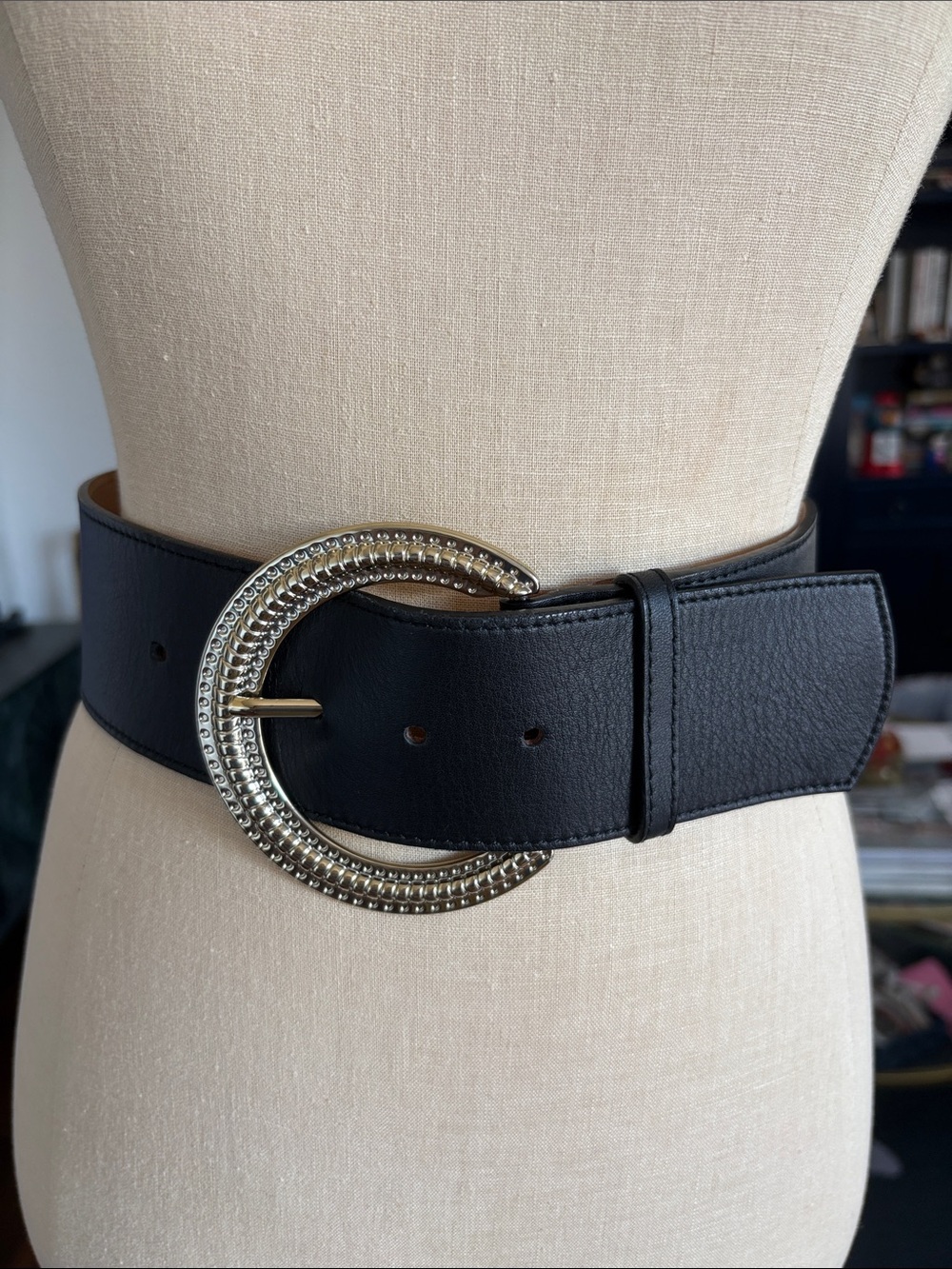 & Other Stories black leather belt size XS